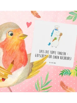 Gutschein Kochkurs Freude mit Spruch in Weiß