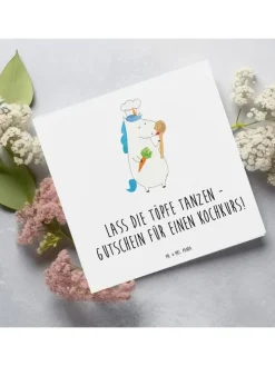 Gutschein Kochkurs Freude mit Spruch in Weiß