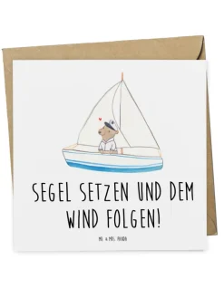 Gutschein Segelbootstour Abenteuer mit Spruch in Weiß