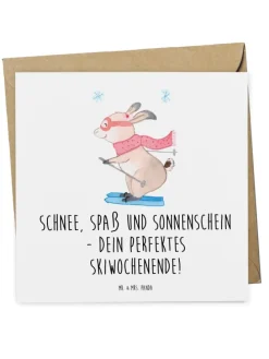 Gutschein Skiwochenende Spaß mit Spruch in Weiß
