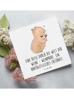 Gutschein Weinprobe Reise mit Spruch in Weiß