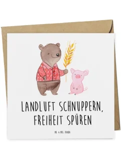 Gutschein Wochenendtrip auf dem Land mit Spruch in Weiß