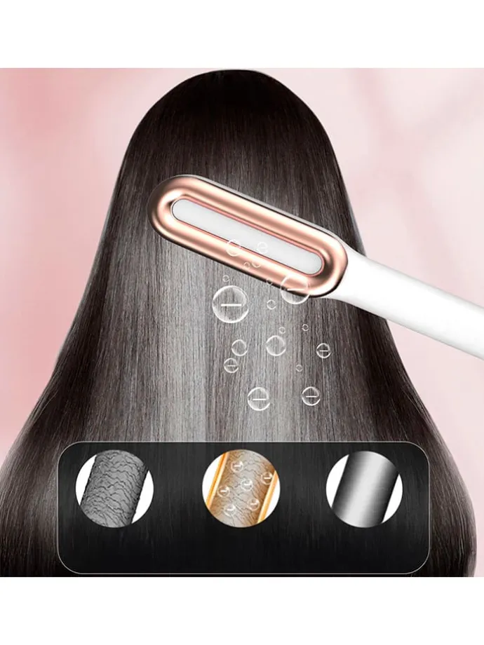 Haarglättungsbürste in Weiß