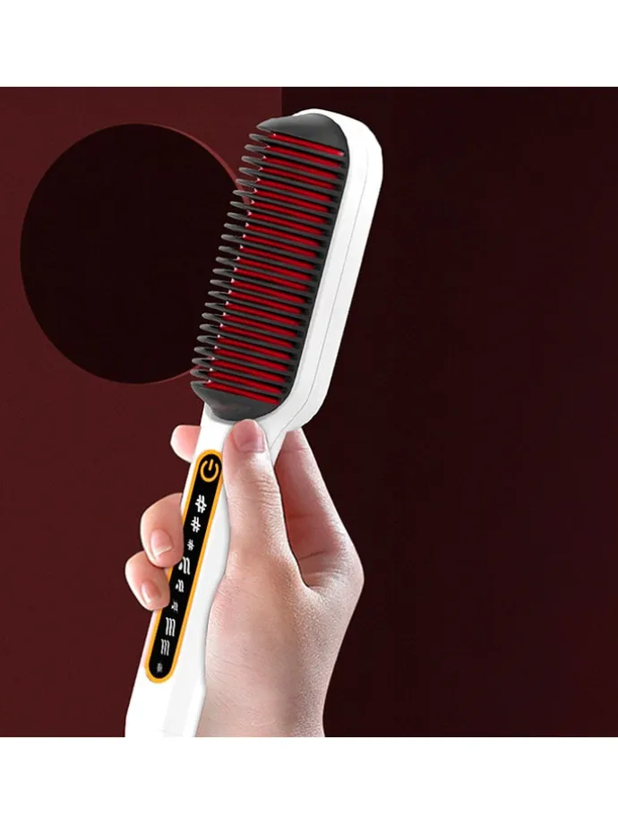 Haarglättungsbürste in Weiß