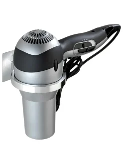 Haartrocknerhalter "Turbo-loc" in Silber - (B)13 x (H)7 x (T)2,5 cm