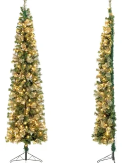 Halber Künstlicher Weihnachtsbaum LED in Grün