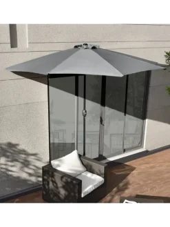 Halbschirm Eger in Grau (B)300cm (T)150cm (H)230cm