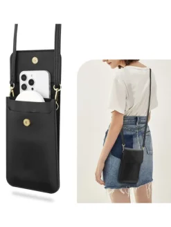 Handytasche für Samsung Galaxy A70e Hülle Umhängetasche in Schwarz