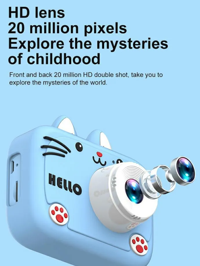 HD-Fotokamera in Hellblau
