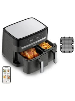 Heißluftfritteuse "Dual Easy Fry & Grill" in Schwarz