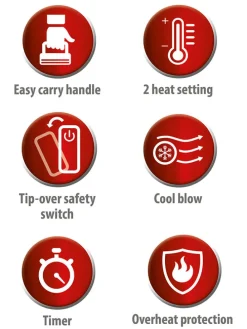 Heizlüfter in Schwarz - (H)23 cm