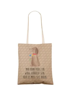 Henkeltasche Hund Blume mit Spruch in Hundeglück