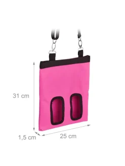 Heutasche in Pink/ Schwarz - (B)25 x (H)31 cm