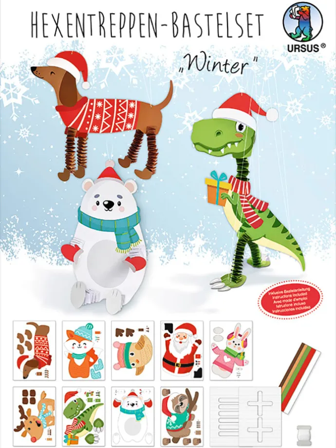 Hexentreppen-Bastelset "Winter" in Bunt
