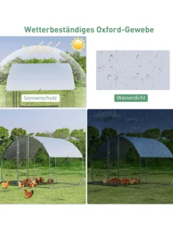 Hühnerstall 190 x 280 x 195 cm in Silber