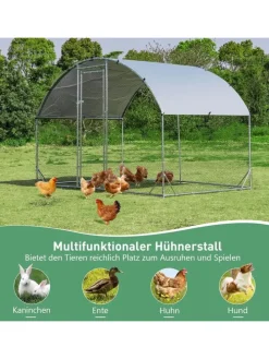 Hühnerstall 190 x 280 x 195 cm in Silber