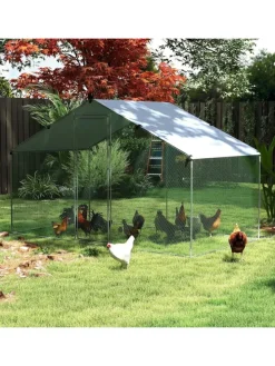 Hühnerstall Winterfest 300x170x190cm in Silber