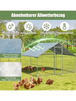 Hühnerstall 3x6m in Silber