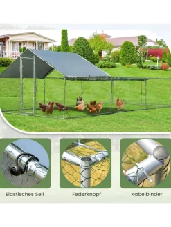 Hühnerstall 3x6m in Silber