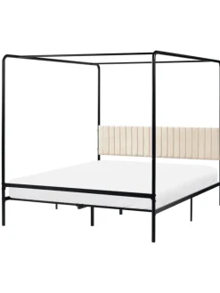 Himmelbett MIRABEAU in Schwarz/Beige - (W) 166 x (H) 170 x (L) 207 cm