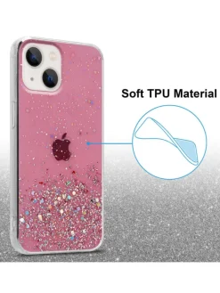 Hülle für Apple iPhone 13 MINI Glitter in Rosa mit Glitter
