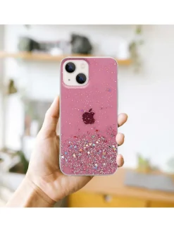 Hülle für Apple iPhone 13 MINI Glitter in Rosa mit Glitter