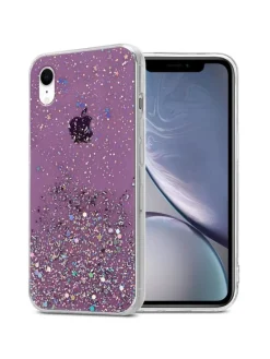 Hülle für Apple iPhone XR Glitter in Lila mit Glitter