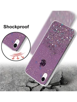 Hülle für Apple iPhone XR Glitter in Lila mit Glitter