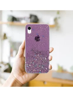 Hülle für Apple iPhone XR Glitter in Lila mit Glitter