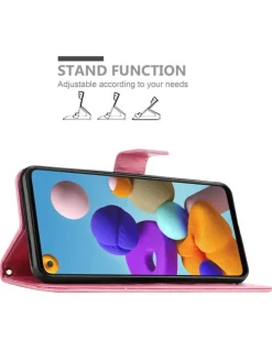Hülle für Samsung Galaxy A21s Blumen Design in FLORAL ROSA