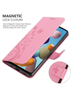 Hülle für Samsung Galaxy A21s Blumen Design in FLORAL ROSA