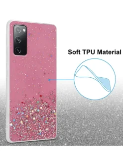 Hülle für Samsung Galaxy S20 FE Glitter in Rosa mit Glitter