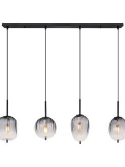 Hängeleuchte "Attila" in Schwarz - (B)100 x (H)120 cm