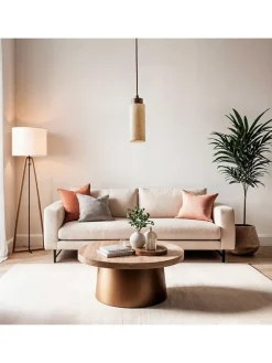 Hängeleuchte "Babıl" in Beige/ Braun - (H)151 x Ø 6,5 cm