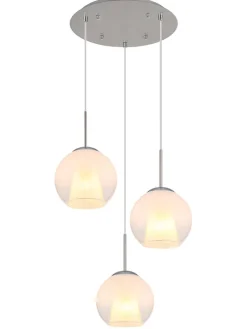 Hängeleuchte ''Barry'' in Silber - (H)120 x Ø 45 cm