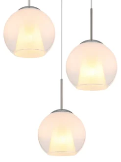 Hängeleuchte ''Barry'' in Silber - (H)120 x Ø 45 cm