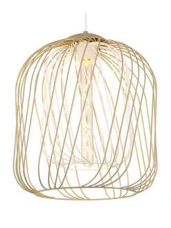 Hängeleuchte "Dichti" in Weiß/ Beige - (H)150 x Ø 35 cm