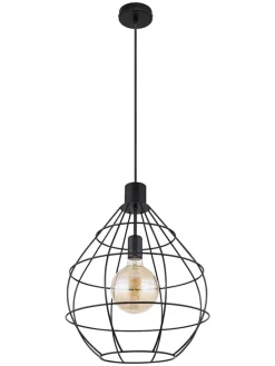 Hängeleuchte "Edwin" in Schwarz - (H)120 x Ø 37 cm