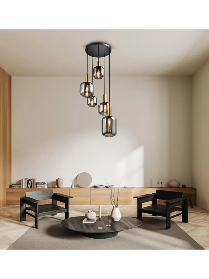 Hängeleuchte "Fumo" in Schwarz