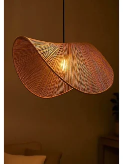 Hängeleuchte in Beige - (H)53 x Ø 50 cm