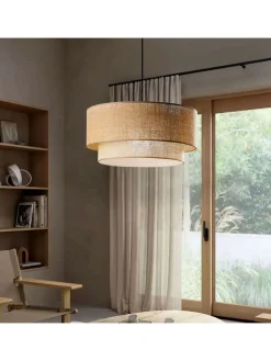 Hängeleuchte in Beige - (H)80 x Ø 30 cm