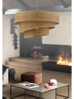 Hängeleuchte in Beige/ Gold - Ø 40 cm