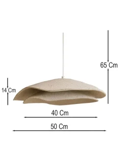 Hängeleuchte in Creme - (H)65 x Ø 50 cm