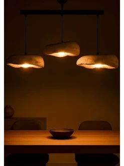 Hängeleuchte in Hellgrau/ Schwarz - (B)58 x (H)62 cm