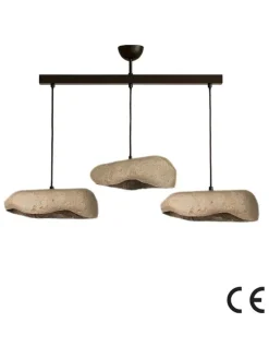 Hängeleuchte in Hellgrau/ Schwarz - (B)58 x (H)62 cm