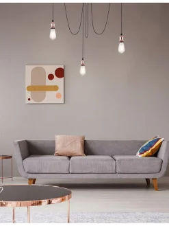 Hängeleuchte in Kupfer - (H)200 x Ø 12 cm