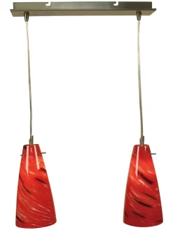 Hängeleuchte in Rot - (B)39 x (H)43 x (T)12,5 cm