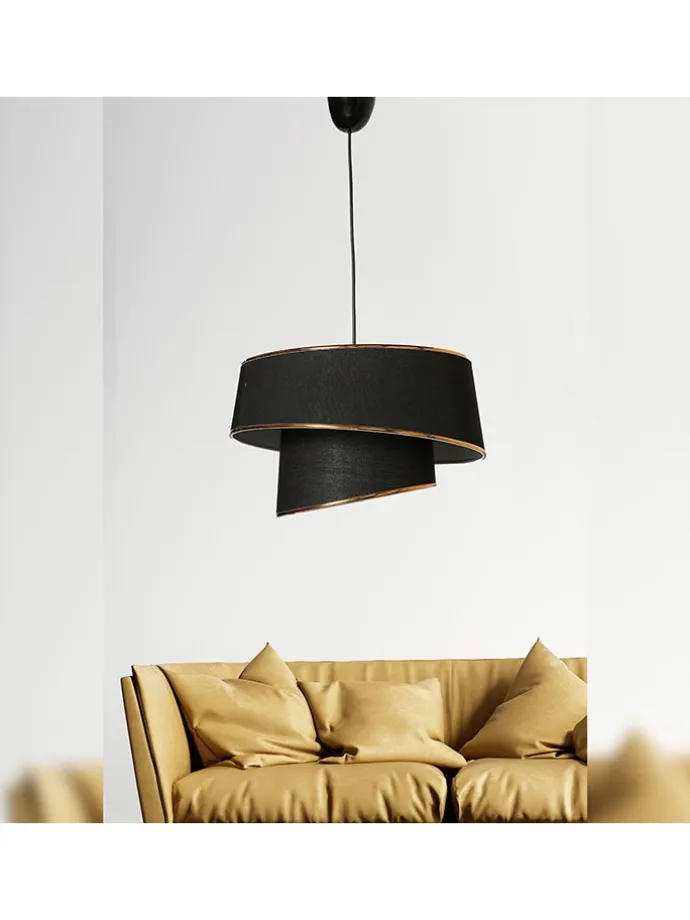 Hängeleuchte in Schwarz - (B)32 x (H)70 cm