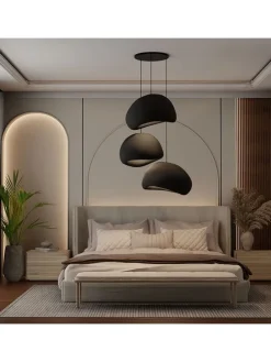 Hängeleuchte in Schwarz - (B)80 x (H)120 cm