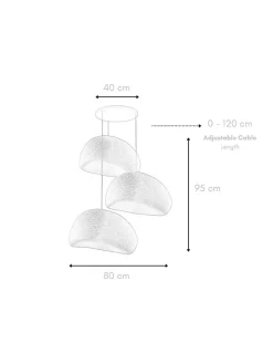 Hängeleuchte in Schwarz - (B)80 x (H)120 cm